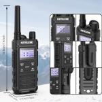 KETELESE T3G Heavy Duty Walkie Talkies, IP67 Waterproof Two Way Radio with Earpiece, Triple Proof, Three Charging Options, USB, NOAA, Emergency GMRS 2 Way radios(6 Pack), Black/Grey
