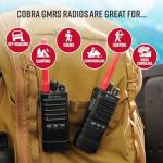 Cobra Trailblazer 500 GMRS Radio (2-Pack) – IP54 Rugged No-Display Design, 2.5W Long Range Walkie Talkies, 16hr Battery, Swivel Holster, Programmable Software, Removable Antenna, Repeater Compatible