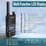 SAMCOM T2 GMRS Radio 2W Long Range Walkie Talkie NOAA Weather Rechargeable Heavy Duty Two Way Radio,Group Call Radios Walkie-talkies with Earpiece, USB-C Charger, Flashlight,4 Packs