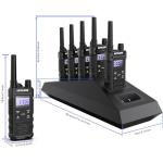 KETELESE T3G Heavy Duty Walkie Talkies, IP67 Waterproof Two Way Radio with Earpiece, Triple Proof, Three Charging Options, USB, NOAA, Emergency GMRS 2 Way radios(6 Pack), Black/Grey