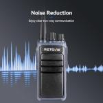 Retevis MateTalk C4 Handsfree Walkie Talkies with Mic,Smart Voice Control, Voice Activated, 2500mAh,USB-C,GMRS Repeater Capable,Professional Two Way Radio for Security Construciton Farm(4 Pack)