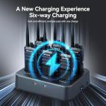 Retevis RT86A Long Range Walkie Talkies with Earpiece, High Power GMRS Two Way Radio with 6 Way Charger, Group Call, Easy Pairing, Waterproof Durable 2 Way Radio for Construction, Industry(6 Pack)