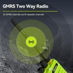 Retevis Ailunce HA1G GMRS Radio, Upgrade Chirp, GMRS Handheld Radio, IP67 Waterproof, USB C Rechargeable, Repeater Capable, NOAA, 2 Way Radio Long Range for Hunting, Camping, Emergency (Green 2 Pcs)