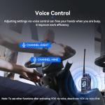 Retevis MateTalk C4 Handsfree Walkie Talkies with Mic,Smart Voice Control, Voice Activated, 2500mAh,USB-C,GMRS Repeater Capable,Professional Two Way Radio for Security Construciton Farm(4 Pack)