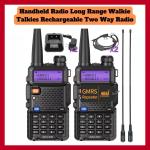 Long Range 100 Mile Walkie Talkie Two Way Radio Charge Headset Waterproof 2 PACK