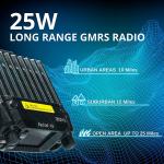 Radioddity DB25-G GMRS Mobile Radio 25W Two Way Radio Long Range Quad Watch