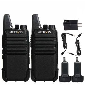2Pack Retevis RT22 Walkie Talkies Two Way Radios Rechargeable for Church/School