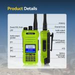 Ailunce HA1G GMRS 5W IP67 Rugged Walkie Tadlkie 256 Channels NOAA Green 2 Pack