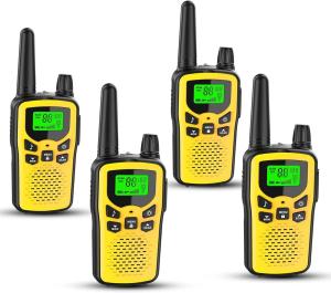 (4 PACK) Erelis Long Range Walkie Talkies with 22 FRS Channels Lamp VOX LCD