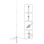 TWAYRDIO 2meter/70cm VHF UHF Fiberglass Base Antenna - 144/430MHz 86.6inches Heavy Duty Dual Band Vertical Base Antenna 5.5/8.5dBi with SO239 Connector for Repeater Mobile Radio Transceiver