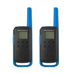 Motorola Solutions T270 Two-Way Radio Black W/Blue Two-Pack Walkie Talkies FRS