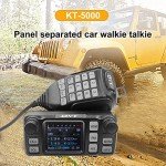 ANYSECU QYT KT-5000 VHF UHF Dual Band Car Vehicle Transceiver Mini Mobile Ham Radio Car Radio Station Radio with Separable Panel+ Programming Cable