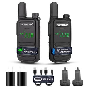 TD-M11 Walkie Talkies Waterproof IP67 FRS Long Range Two Way Radio with LED D