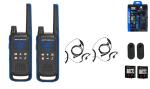 Motorola Solutions T802 Two Way Radios w/ 2 PTT Earpieces, Bluetooth 2-Pack