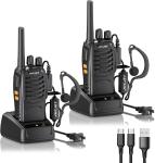 2Pack RT22 Walkie Talkie Long Range FRS Rechargeable VOX Portable Two Way Radio