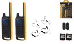 Motorola Solutions T470 Two Way Radios w/ Surveillance Earpieces 2-Pack