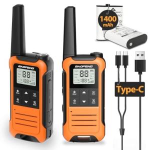 Baofeng F22 Handheld FRS Radio Walkie Talkie 22CH NOAA VOX 1400mAh - 2 Pack 
