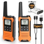 Baofeng F22 Handheld FRS Radio Walkie Talkie 22CH NOAA VOX 1400mAh - 2 Pack 