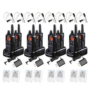 Midland LXT600BBX4 FRS Business Walkie Talkies - Long Range 36-Channel Two-Way Radios with Headsets and Charging Base, NOAA Weather Alerts (8-Pack, Black)