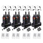 Midland LXT600BBX4 FRS Business Walkie Talkies - Long Range 36-Channel Two-Way Radios with Headsets and Charging Base, NOAA Weather Alerts (8-Pack, Black)