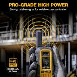 DEWALT DXFRS300 FRS Walkie Talkies Long Range 2 Way Radio, 1 Watt, Waterproof & Rechargeable, 2 Pack