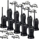 Retevis RT21 Walkie Talkies for Adults, 2 Way Radios Walkie Talkies Long Range, Portable FRS Two Way Radios with Earpiece, Handfree, for Government Education Churches Dealers(10 Pack)