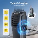 Retevis H-777H Walkie Talkies with Earpiece,2 Way Radio Long Range, Hidden Screen,USB-C Charging,Emergency Alarm,Portable FRS Two-way Radios with Base Station for Consumer Services Healthcare(10 Pack)