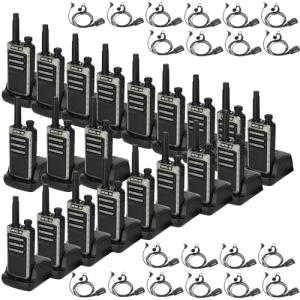 Retevis RB66 Walkie Talkie 1 Hour Fast Charging,Portable FRS Two-Way Radios with Earpiece,USB-C Charging,Flashlight,Fluorescent Design,Business 2 Way Radio for Catering Healthcare School(20 Pack)