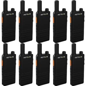 Retevis RT22P Walkie Talkies,New Version of RT22(2.0),Portable FRS Two-Way Radios,Compact,1620mAh Battery,2 Way Radio Walkie Talkie for Commercial School Restaurant Retail(10 Pack)