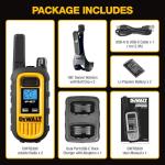 DEWALT DXFRS300 FRS Walkie Talkies Long Range 2 Way Radio, 1 Watt, Waterproof & Rechargeable, 2 Pack