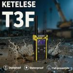 KETELESE T3F IP67 Waterproof Walkie Talkies, Rugged Two Way Radio with Earpiece, Triple Proof, Three Charging Options, FRS 2 Way Radio, NOAA, VOX (6 Pack), Black/Yellow