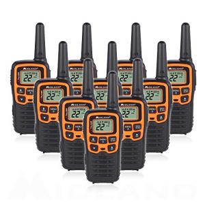 Midland T51VP3 22 Channel FRS Walkie Talkie - Up to 28 Mile Range Two-Way Radio - Orange/Black (Pack of 10)