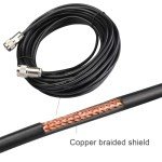 Retevis GMRS Base Antenna(1 Pack) Bundle with Coaxial Cable(1 Pack),462-467MHz, High Gain Fiberglass Base Antenna,for RT97 Two Way Radio Base Station Repeater Mobile Radio Transceiver