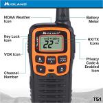 Midland T51VP3 22 Channel FRS Walkie Talkie - Up to 28 Mile Range Two-Way Radio - Orange/Black (Pack of 10)