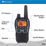 Midland T71VP3 36 Channel FRS Two-Way Radio - Up to 38 Mile Range Walkie Talkie - Black/Silver (Pack of 4), 6.2" x 1.3" x 2.3", Model Number: T71X4VP3