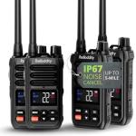 Radioddity X1 Walkie Talkies Long Range, IP67 Waterproof Heavy Duty FRS Two Way Radios with Noise Reduction, Recording, NOAA Scan & Alert, VOX, SOS, 2500mAh USB-C for Outdoor Job Site, 4 Pack