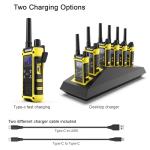 KETELESE T3F IP67 Waterproof Walkie Talkies, Rugged Two Way Radio with Earpiece, Triple Proof, Three Charging Options, FRS 2 Way Radio, NOAA, VOX (6 Pack), Black/Yellow