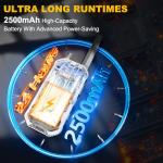 DURLK Walkie Talkies for Adults Long Range - Waterproof 4 Pack Rechargeable Heavy Duty FRS Two Way Radio with NOAA Weather Alert, 2500mAh, 22 Channels 121 CTCSS, Dual PTT & Dual Charging (Type-C/Dock)