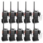 Retevis H-777S Walkie Talkies for Adults, 2 Way Radios with Earpiece and Mic, FRS, Handheld, USB Charging Base, Rugged Two Way Radios Long Range Rechargeable for School Security Church (10 Pack)