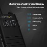 Retevis B3H Small Walkie talkies with LED Diaplay, New Version of RT22(3.0), Ultra Slim, USB-C Rechargeable, with 1620 mAh Battery, Portable FRS Two-Way Radios for Hotel School Restaurant (10 Pack)