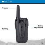 Midland T51VP3 22 Channel FRS Walkie Talkie - Up to 28 Mile Range Two-Way Radio - Orange/Black (Pack of 10)