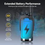 Retevis H777D Long Range Walkie Talkies with Earpiece, LCD Screen, Portable FRS Two-Way Radios, USB-C, 6 Way Gang Charger, Handheld Walkie Talkie for Hotel Church Retail(6 Pack)