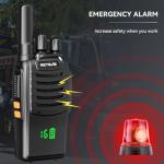 Retevis H-777H Walkie Talkies, Shatterproof Hidden Screen, Channel Display, Portable FRS, LED Flashlight, USB-C Charging, Emergency Alarm, VOX Handsfree, Compact(10 Pack)
