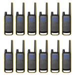 Motorola Solutions, Portable FRS, T470, Talkabout, Two-Way Radios, Emergency Preparedness, Rechargeable, 22 Channel, 35 Mile, Black W/Yellow, 12 Pack