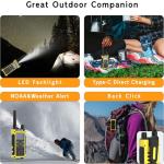 KETELESE T3F IP67 Waterproof Walkie Talkies, Rugged Two Way Radio with Earpiece, Triple Proof, Three Charging Options, FRS 2 Way Radio, NOAA, VOX (6 Pack), Black/Yellow