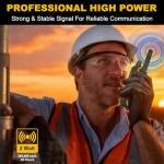 DURLK Walkie Talkies for Adults Long Range - Waterproof 4 Pack Rechargeable Heavy Duty FRS Two Way Radio with NOAA Weather Alert, 2500mAh, 22 Channels 121 CTCSS, Dual PTT & Dual Charging (Type-C/Dock)