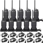 Retevis RT17 Walkie Talkies Rechargeable, Long Range Two Way Radio with Headset, Portable, USB Charging Base, Handheld FRS Radios for Adults School Church Healthcare Contractor(10 Pack)