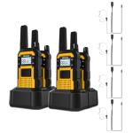 Retevis RB48 Waterproof Walkie Talkies with Earpiece, 2 Meters Fallproof, VOX, 2000 mAh, Dual PTT, Vibration Call, Portable FRS Two-Way Radios Long Range, for Jobsite(4 Pack)