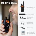 LXT600BBX6 Midland LXT600BBX6 FRS Business Walkie Talkies - Long Range 36-Channel Two-Way Radios with Headsets and Charging Base, NOAA Weather Alerts (6-Pack, Black)