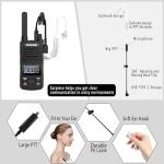 KETELESE T1 Two Way Radio, FRS Walkie Talkies with Earpiece, Long Range Walkie Talkies for Adults, USB C Rechargeable 2 Way Radio, NOAA, VOX, Group Call for Traveling Biking Camping Hiking, 6 Pack